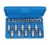 SERIE SET 19pz CHIAVI A BUSSOLA 1/2" INSERTO TORX C/FORO E TORX-E CONDOR