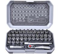 SERIE SET 39PZ INSERTI CON BUSSOLA ATTACCO 1/4 + CRICCHETTO + PROLUNGHE REITOOL