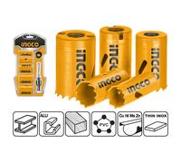 SERIE SET 7 pz SEGHE SEGA A TAZZA CON ADATTATORE E ALBERO MULTI-MATERIALE INGCO