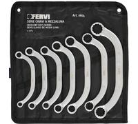 Serie set di 7 chiavi chiave a mezzaluna curva curve 8 ÷ 22 mm mm cromo vanadio