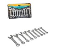 SERIE SET KIT 10 CHIAVI COMBINATE FISSE STELLA CROMATE DA 10 A 19MM