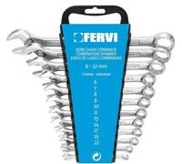SERIE SET KIT 12 CHIAVI COMBINATE FISSE STELLA CROMATE DA 6 A 22 MM FERVI