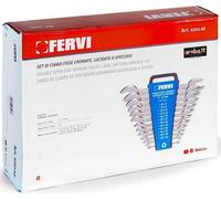 SERIE SET KIT 12 CHIAVI FISSE CROMATE LUCIDATE A SPECCHIO DA 6 A 32 MM FERVI