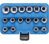 Serie set kit 16 bussola bussole poligonali 1/2" 8 - 24 mm satinate cromate