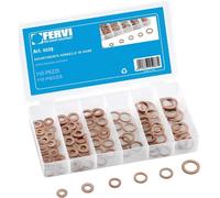 SERIE SET KIT ASSORTIMENTO 110 RONDELLE RONDELLA ANELLO IN RAME 100% FERVI 0229
