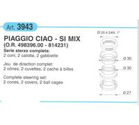 SERIE STERZO BUZZETTI 3943 COMPLETA CONI CALOTTE GABBIETTE PIAGGIO CIAO SI MIX