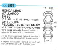 SERIE STERZO COMPLETA BUZZETTI 3958 HONDA LEAD WALLAROO SH 50 PEUGEOT 50 80 125
