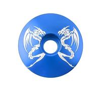 Serie Sterzo Copri cuffia for mountain bike Copri ciotola ultraleggero in lega di alluminio Parti pieghevoli a scatto fisso for bici da strada Tappo superiore for cuffia Serie Sterzo Mtb(Dragon Blue)