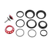 Serie sterzo da bicicletta 44mm | Cuffie con cuscinetti in metallo per gite in montagna/gire con mosche morte | Set vaschetta per tubo sterzo conico, cuscinetti resistenti e (Red)