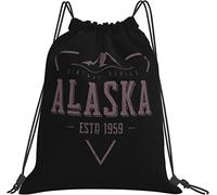 Serie Vintage - Alaska Est 1959 Regali Zaino nero Sackpack String Bag Cinch Borsa da spiaggia per palestra Shopping Sport Yoga Accessori