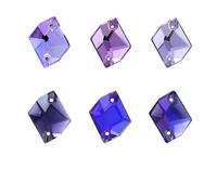 Serie viola strass flatback glitter da cucire su gemme di C di vetro per decorazioni fai da te con strass su vestiti e borse - 13x17 mm - 24 pezzi - C ametista