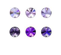 Serie viola strass flatback glitter da cucire su gemme di C di vetro per decorazioni fai da te con strass su vestiti e borse - 8 mm - 84 pezzi - C ametista