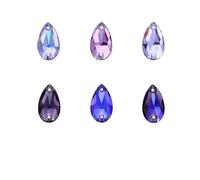 Serie viola strass flatback glitter da cucire su gemme di C di vetro per decorazioni fai da te con strass su vestiti e borse - 10x14,0 mm - 36 pezzi - ametista AB