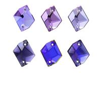 Serie viola strass flatback glitter da cucire su gemme di C di vetro per decorazioni fai da te con strass su vestiti e borse - 17x21 mm - 15 pezzi - ametista AB