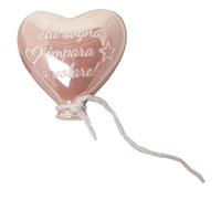serie VOLO 12 calamite magneti a forma di cuore in porcellana VARI COLORI chi sogna impara a volare ideale per bomboniera bomboniere fai da te (Rosa)