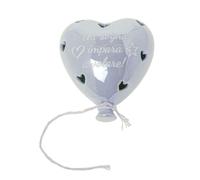 Serie Volo bomboniera Cuore LED Vari Colori in Porcellana 9 cm Chi sogna impara a Volare creazione bomboniere Fai da Te Idea Regalo (Celeste 4 Pezzi)