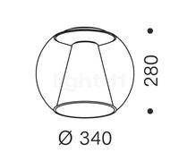 Serien Lighting Draft Lampada da soffitto LED, blu - 2.700 K - dimmerabile a taglio di fase - 34 cm