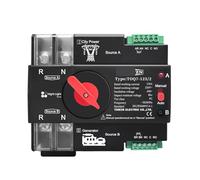 Series Din Rail ATS 220V 230V Dual Power Automatic Transfer Electrical Selector Switch 2P 63A 100A 125A(63A)