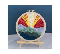 Series of Scenery Punch Needle Embroidery Starter Kits Punch Needle Tool Threader Fabric Embroidery Hoop Yarn Rug Punch Needle