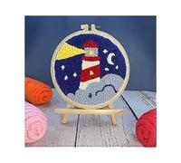 Series of Scenery Punch Needle Embroidery Starter Kits Punch Needle Tool Threader Fabric Embroidery Hoop Yarn Rug Punch Needle