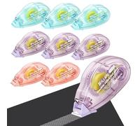 SERIONR 8 Pcs Colla a Nastro, Colla Roller Biadesivo 6 mm x 6 m, Nastro Biadesivo Trasparente per Scrapbooking, Double Sided Adhesive Roller Glueper per Fai Da Te, Diario, Buste, Cartoline, Foto