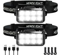 SERIONR Torcia Frontale LED Ricaricabile Set di 2 Super Luminosa Lampada