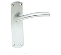 Serozzetta Liddel - Maniglie per porte su piastra posteriore, con chiusura in cromo satinato