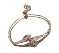 Serpente alla moda con pietre preziose e zircone accento accessorio per donne alla moda signore evento ornamento gioielli festa per le donne, Misura unica, come descritto