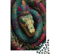 Serpente arcobaleno arrotolatoCorona di piume di araPuzzle 1000 Pezzi Per Adulti, Giochi EduGattoivi70x50cm/1000pcs