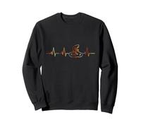 Serpente Battito Cuore Vintage ECG Cardiogramma Retro Felpa