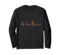 Serpente Battito Cuore Vintage ECG Cardiogramma Retro Maglia a Manica