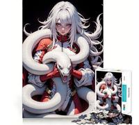 Serpente Bianco ﹨u Donna Puzzle 1000 Pezzi Gioco di Memoria Divertente Bordo Liscio Incastro Perfetto Divertente Modo per Riempire le Ore Vuote (50x75cm)