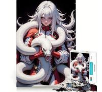 Serpente Bianco ﹨u Donna Puzzle da 1000 pezzi per adolescenti Gioco di concentrazione mentale Taglio di precisione Bordi lisci Gioco ideale come regalo di Natale (38x52cm)
