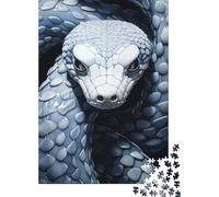 Serpente Blu Animale ad Alta Risoluzione Puzzle 1000 Pezzi Carta Puzzle per Adulti Relax Concentrazione Famiglia Decorazione Regalo 52x38cm/1000pcs
