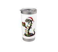 Serpente che indossa un cappello di Babbo Natale con una scatola regalo carina per ragazzi Bicchiere termico in acciaio inox doppia parete