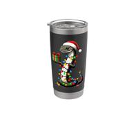 Serpente che indossa un cappello di Babbo Natale con una scatola regalo carina per ragazzi Bicchiere termico in acciaio inox doppia parete