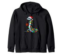 Serpente Che Indossa Un Cappello di Babbo Natale con Una Scatola Regalo per Ragazzi Carino Natale Felpa con Cappuccio