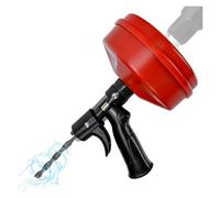 Serpente Di Drenaggio Professionale, Flessibile, Manuale, Elettrico, For Rimuovere Rapidamente Gli Intasamenti Degli Scarichi, Macchina For Dragare Tubi Lunghezza Dragaggio Potente(Red-7.6m)