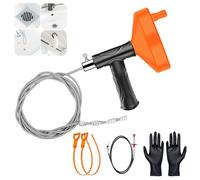 Serpente di scarico a serpentina da 9 m, resistente, per lavandino, vasca e doccia, strumento per la rimozione degli intasamenti con guanti