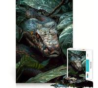 Serpente dietro le foglie Puzzle da 1000 pezzi per adolescenti Puzzle per stimolare la memoria Tranquillo Calmo Taglio di alta qualità Regalo affettuoso (50x75cm)