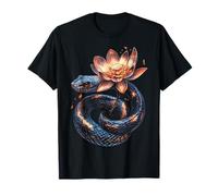 Serpente fiore amante degli animali fantasia motivo arte serpente Maglietta