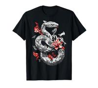 Serpente fiore disegno motivo amante degli animali arte serpente Maglietta