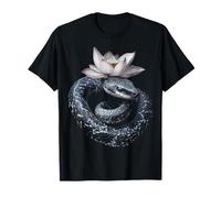 Serpente fiore illustrazione motivo amante degli animali opera d'arte serpente Maglietta