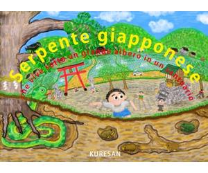 Serpente giapponese che vive sotto un grande albero in un santuario