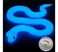 Serpente giocattolo 3D, serpente con stampa 3D, serpente stampato 3D, giocattolo animale stampato 3D, modello di serpente, decorazione per autismo/ADHD (30 cm, blu chiaro)