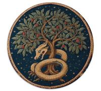 Serpente in stile medievale avvolto attorno a un sorbo con bacche rosse Puzzle 1000Pcs Decorazione Per La Casa. Rilassamento E Intelligence Per Adulti E Bambini Da 14 Anni 1000pcs (67.5x67.5cm)