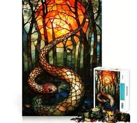 Serpente in vetro colorato per adolescenti, puzzle da 1000 pezzi, sfida per la mente, divertimento condiviso, taglio netto, calda sorpresa 38x26cm