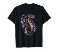 Serpente Incappucciato tra Cristalli di Fluorite Viola Maglietta