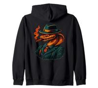 Serpente Mobster Sigaro Fedora Cappello Crime Boss | King Cobra Felpa con Cappuccio