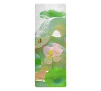 Serpente Ninfee foglie morbido verde antiscivolo yoga mat per le donne stampato, antiscivolo, caldo yoga asciugamano tappetino con borsa per il trasporto tapete para ejercicio 180,3 x 66 cm